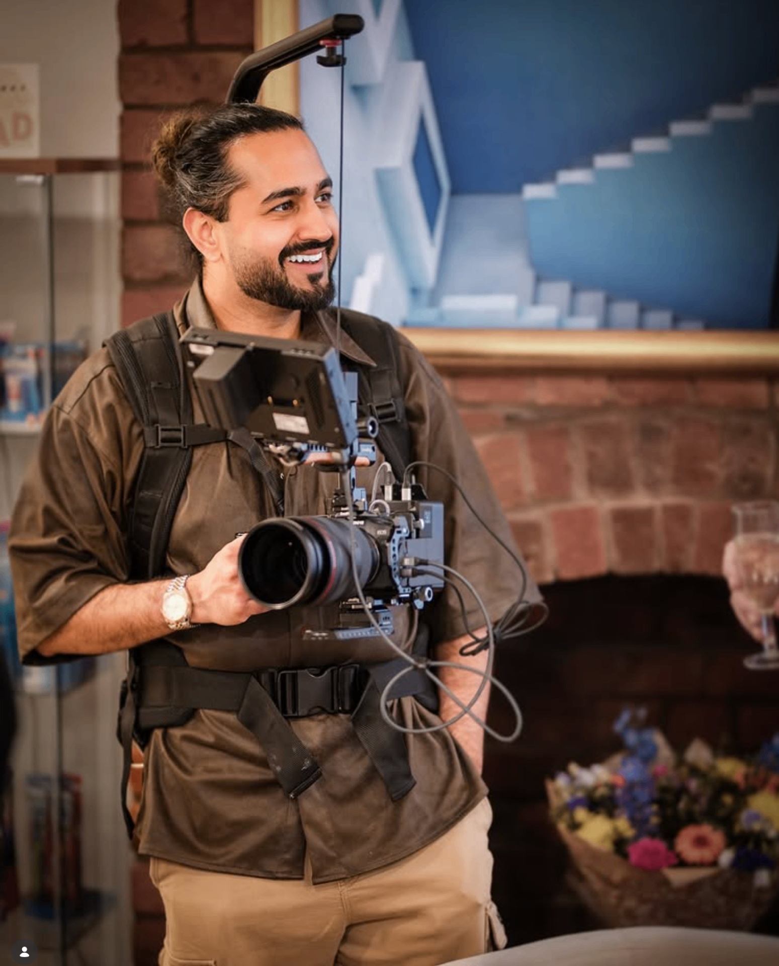 Marcus with camera equipment